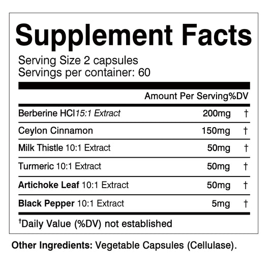 Berberine Power+ Formula — 4700mg Advanced Heart, Metabolism, and Immune Support — 120 Capsules | Turbocharged with Ceylon Cinnamon, Turmeric & Milk Thistle