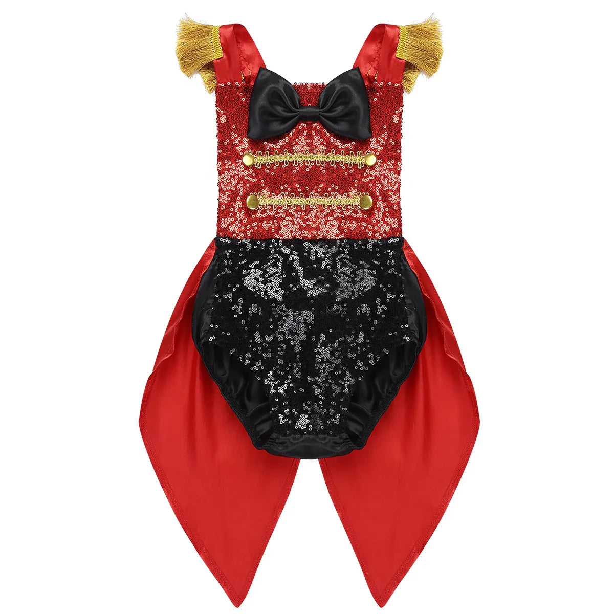 Baby girl circus commander romper – sequin ringmaster tailcoat with steampunk hat