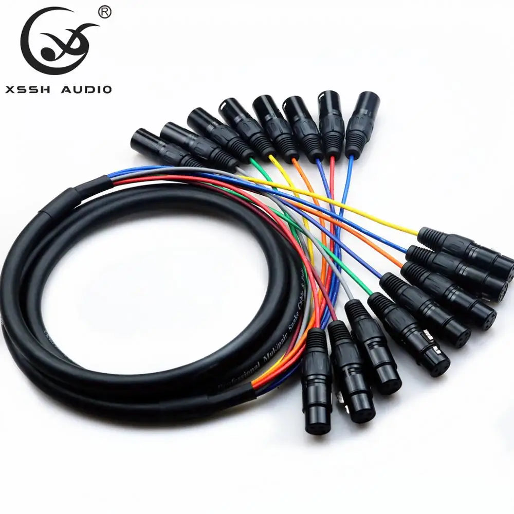 "8-Lane Sonic Fury Cable" – Pro-Grade 8 Channel XLR Snake Audio Cord for Soundlords & Studio Commanders