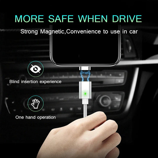 JianHan GlowCharge Type-C Magnetic Cable – 1M 3A Fast Charging USB-C Cord with LED Snap-On Power for Android Legends