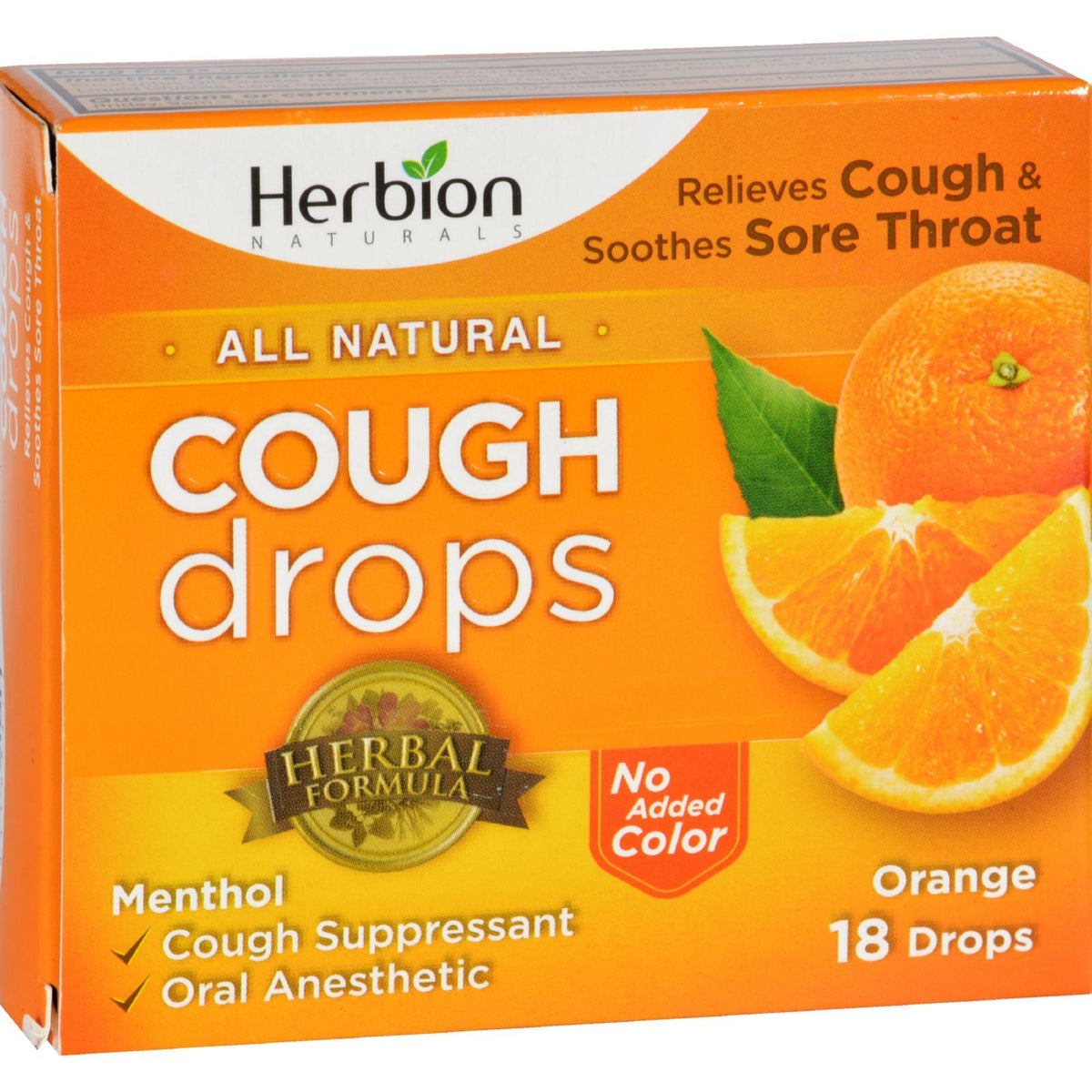 Herbion Naturals Orange Cough Drops - 18 Count