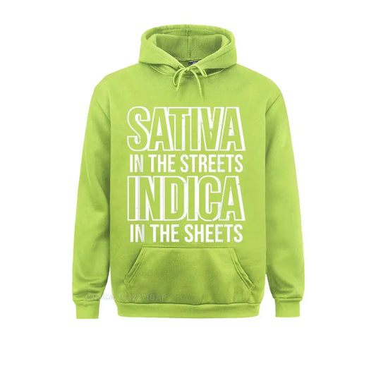 Sativa vs Indica Hoodie – 420 Heavy Hit Graphic Streetwear for Blunt Legends, Smoke Shows & Couch-Locked Icons