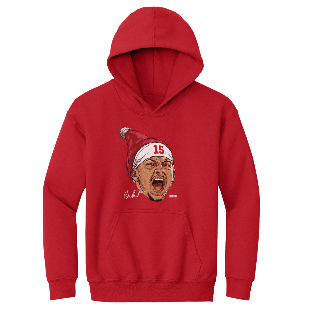 Patrick Mahomes Kansas City Portrait Santa Hat WHT