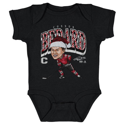 Connor Bedard Chicago Cartoon Santa Hat WHT