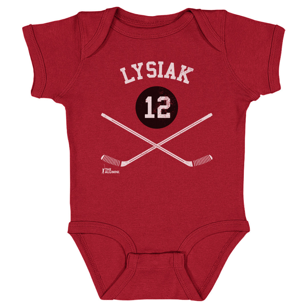 Tom Lysiak Chicago 12 Sticks WHT