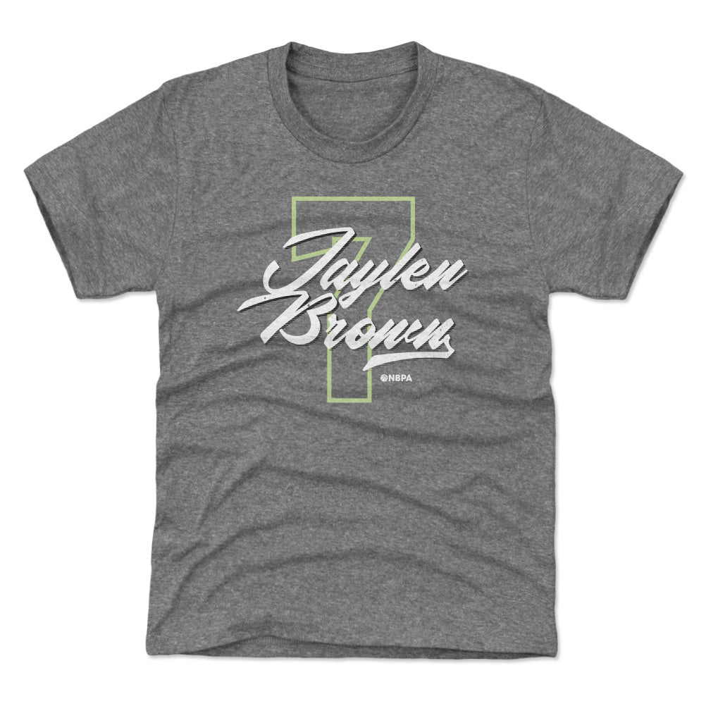 Jaylen Brown Boston Number Script WHT