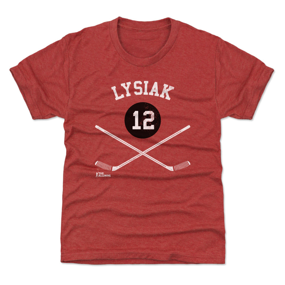 Tom Lysiak Chicago 12 Sticks WHT