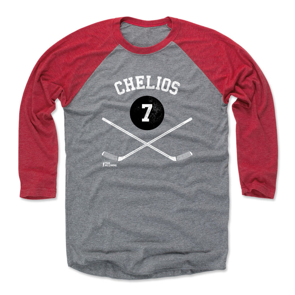 Chris Chelios Chicago 7 Sticks WHT