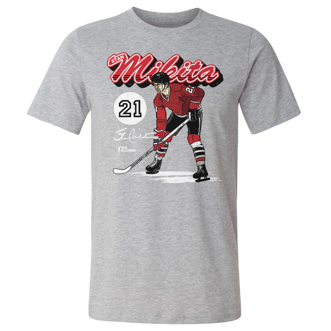 Stan Mikita Chicago Retro Script WHT