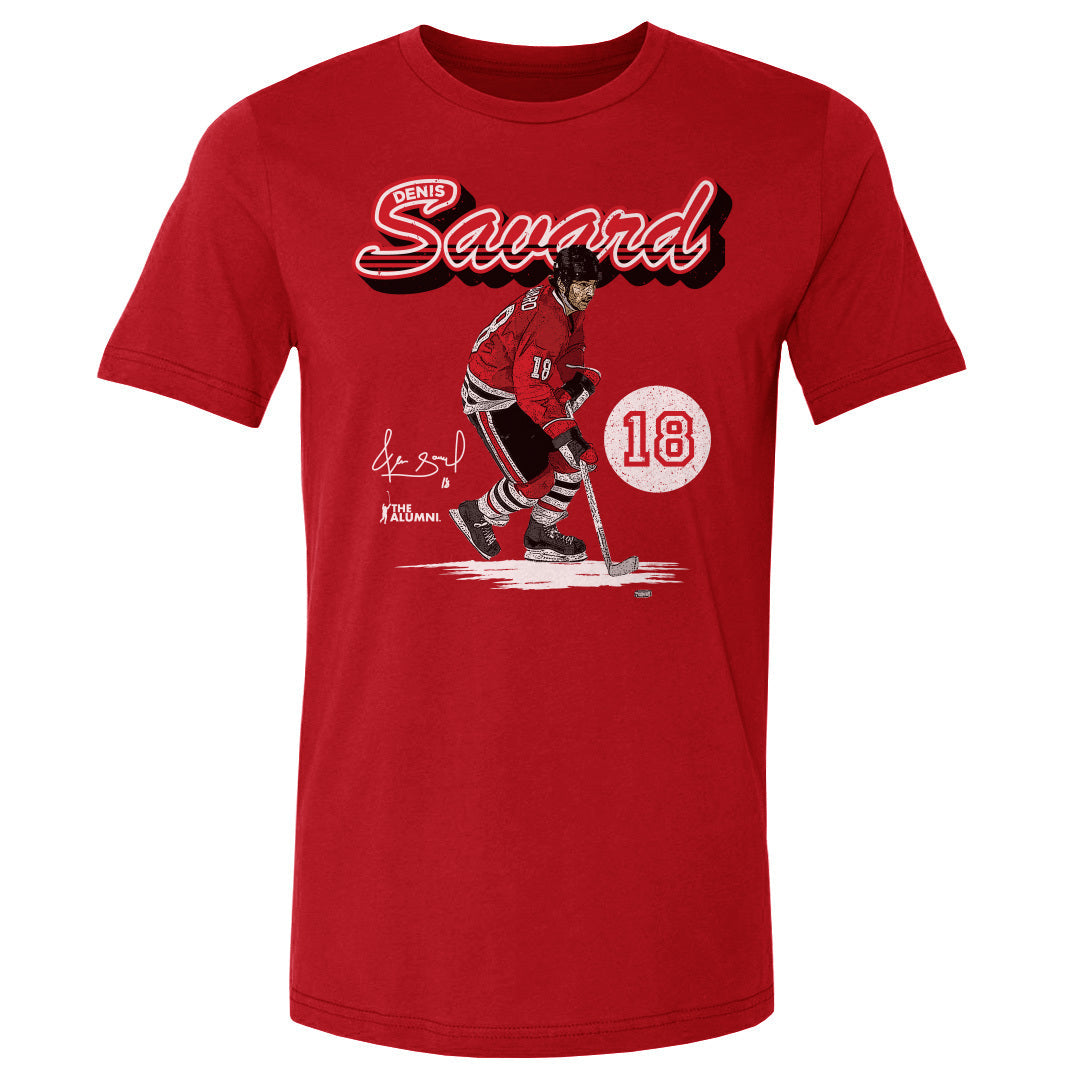 Denis Savard Chicago Retro Script WHT