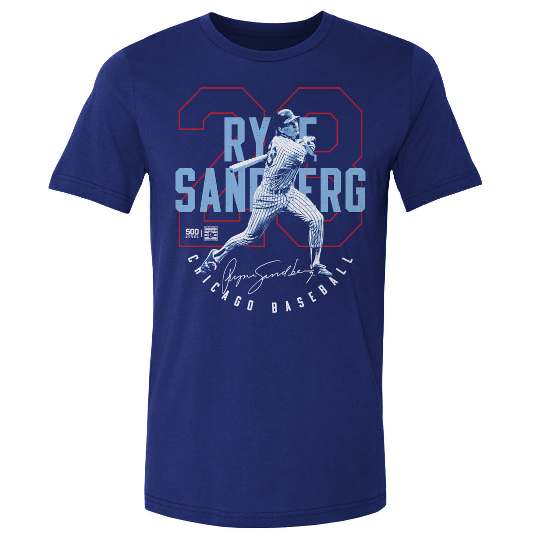 Ryne Sandberg Chicago C Outline WHT