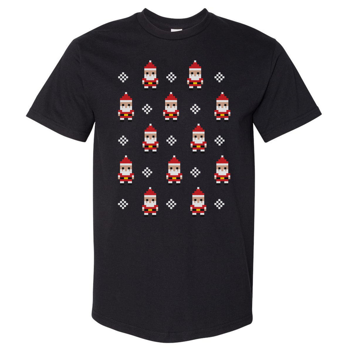 Christmas 8-bit Santas WHT