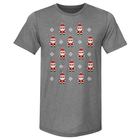 Christmas 8-bit Santas WHT
