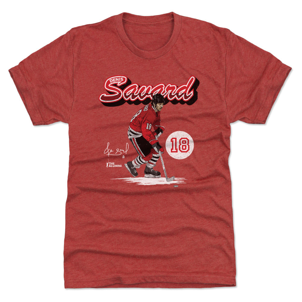Denis Savard Chicago Retro Script WHT