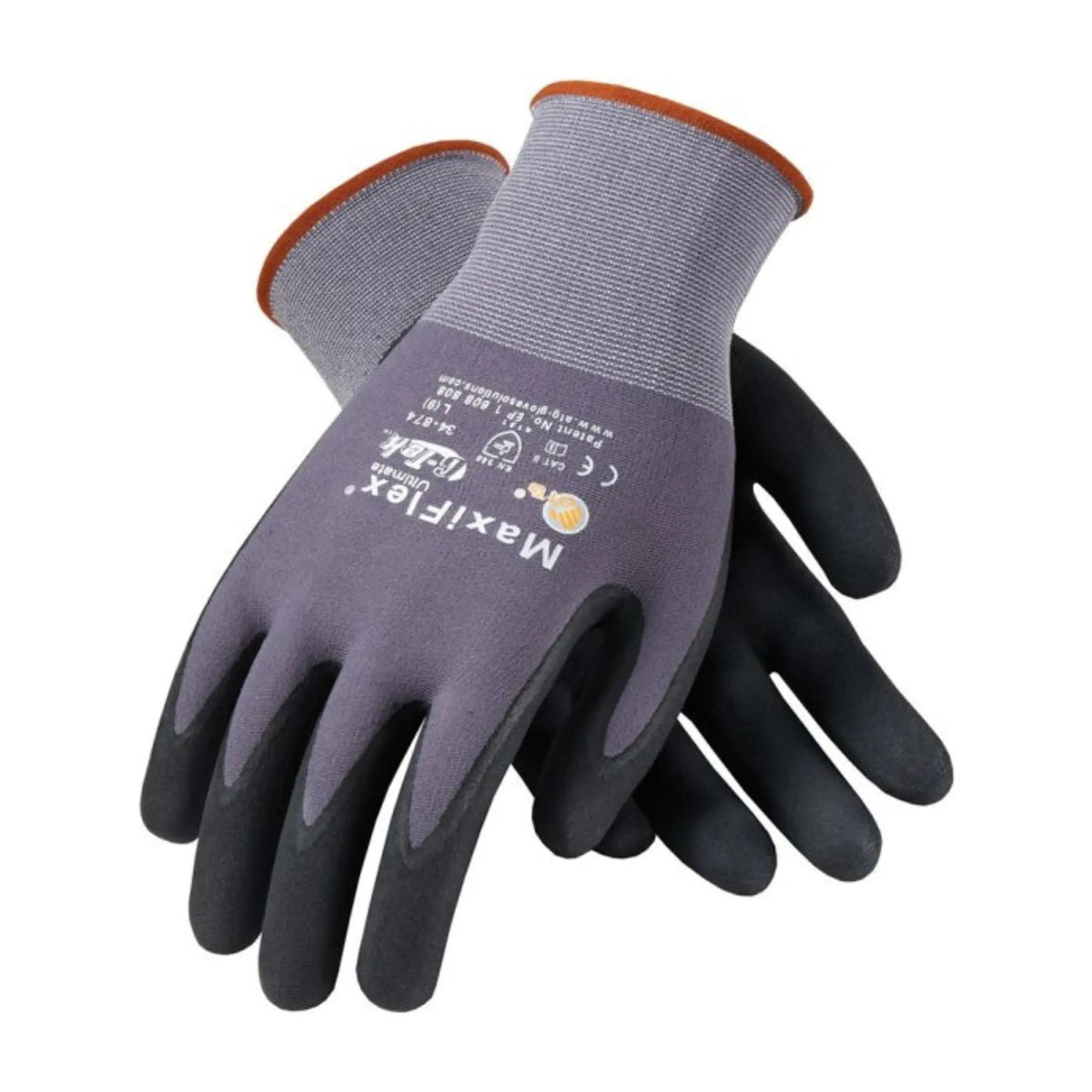 PIP ATG 34-874 Maxiflex Ultimate Gloves with Micro Foam Nitrile Coated Palm, Gray