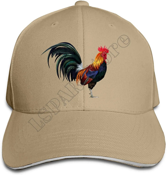 “RIOT COCK” Vintage Rooster Baseball Cap – Southern Metal Sun Shield for Loud Mouths & Loud Lives