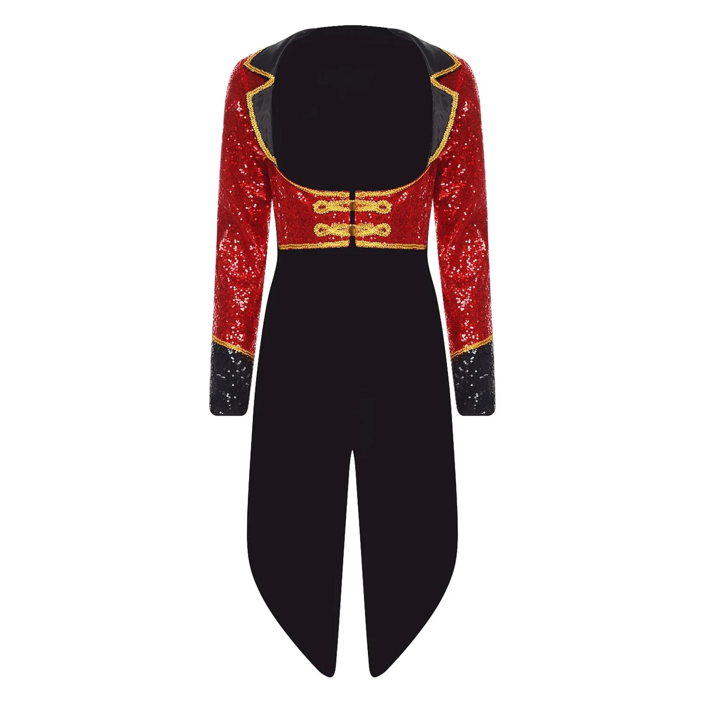 Women’s Circus Ringmaster Sequin Tailcoat Jacket – Magician Cosplay Costume for Halloween and Carnival