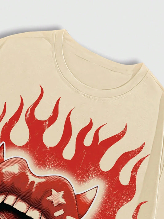 Heavy Metal Vibe Cotton Tee – Big Size Classic Print Streetwear for Men & Women S-4XL