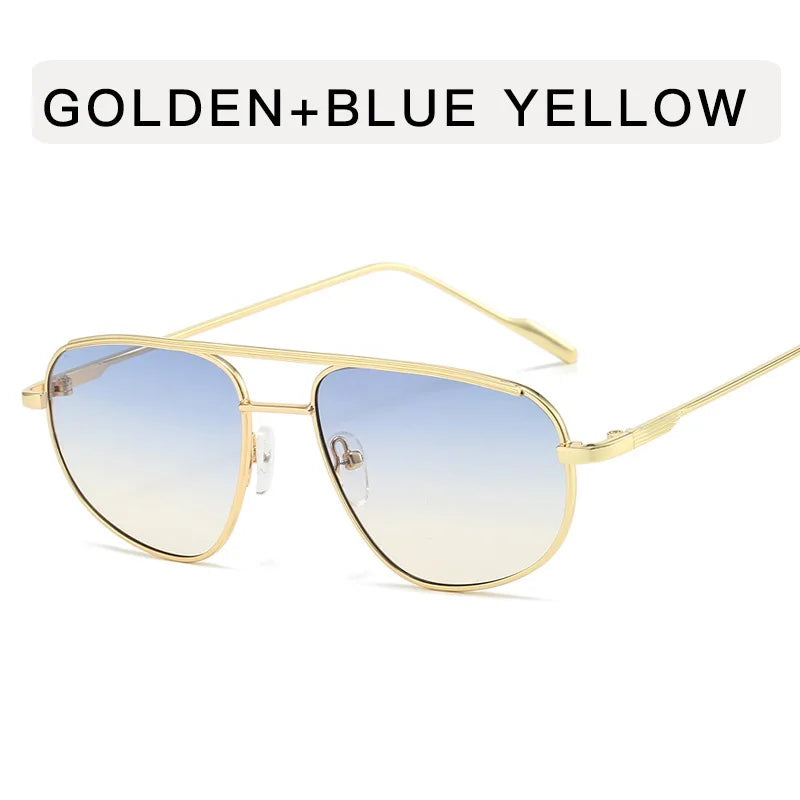 ThrasherVision Metal Punk Half-Frame Pilot Shades – UV400 Gradient Eyewear for Rebels & Rockstars