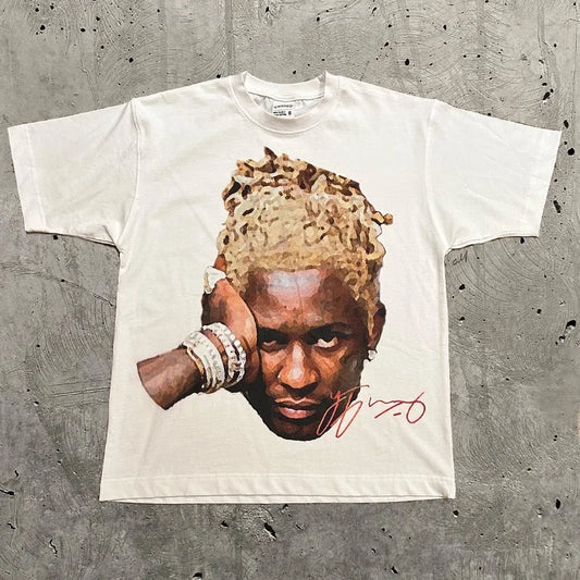 Y2K Street Icons Portrait Tee – Harajuku Hip-Hop Summer Drop for Rebels & Lovers 🎤🔥