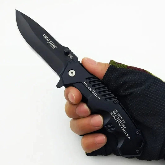 AUSUM 200mm Tactical EDC Pocket Knife – No-Lock Survival-Grade Outdoor Utility Blade for Construction, Hiking, Hunting, and Emergency Use