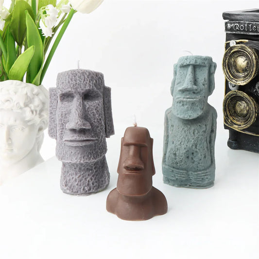 Big Nose Moai Statue Silicone Mold – Epic Easter Island Sculpture Craft, Custom Candle Making & Resin Artwork
