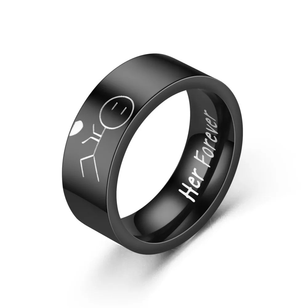 His Always, Her Forever – Stainless Steel Couples Rings for Eternal Love & Unbreakable Bonds