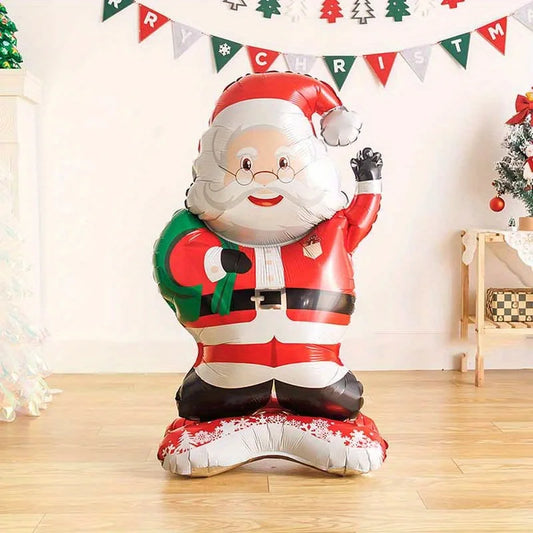 Standing Santa Claus Foil Balloon – 1/2pc Christmas Party Decoration for Holiday, Family, and New Year Celebrations 🎅✨