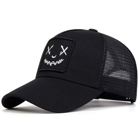 Unisex XX Embroidery Mesh Baseball Cap – Adjustable Sunscreen Hat for Casual Outdoor Travel