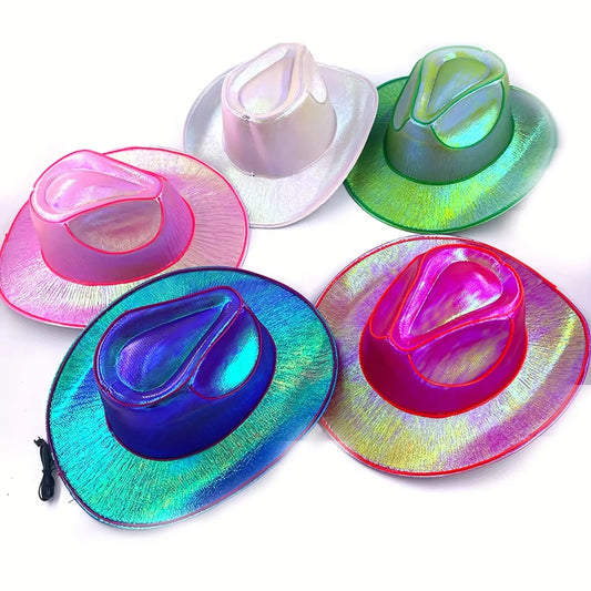 “NEON OUTLAW” // LED Glow-Up Cowboy & Cowgirl Hat – Light Show Rodeo Rager Edition
