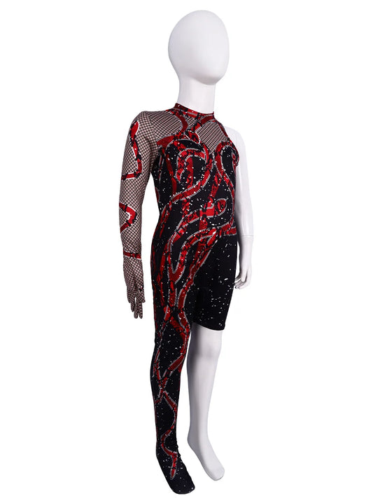 The Swift Venom Bodysuit – Snake Era 3D Sparkle Cosplay Jumpsuit for Women & Girls