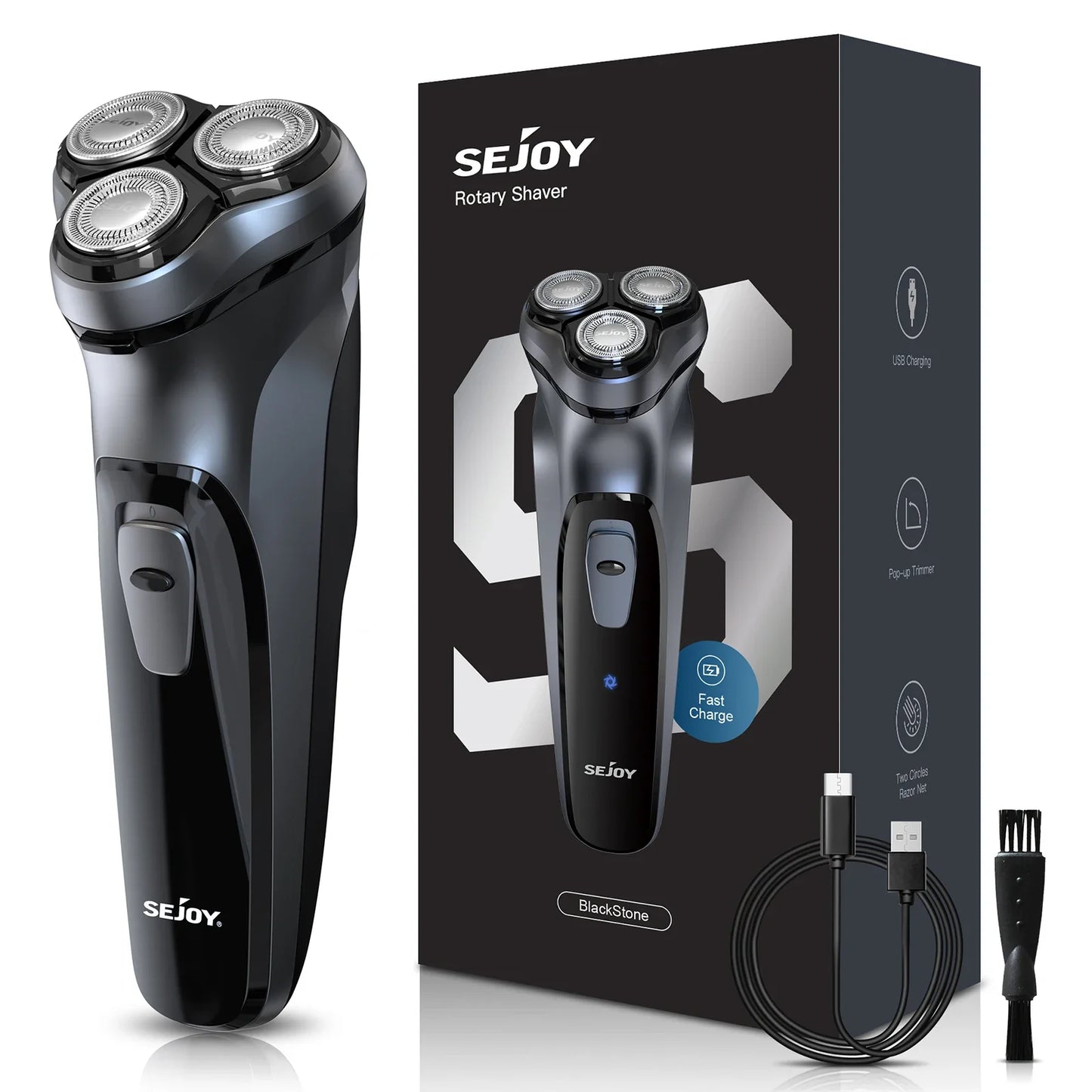 Sejoy VortexCut – 3D Smart Electric Shaver & Beard Tamer for the Clean-Shaven Legend