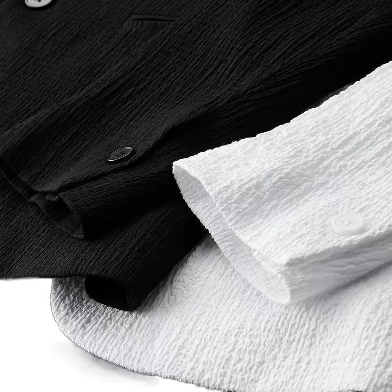 Summer Autumn Men’s Fashion Suit Long Sleeve Korean Casual Two Piece Set