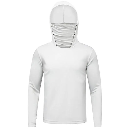 Inferno Chill Men’s Ice Silk Hooded Long Sleeve – Ultra-Thin Outdoor Sunscreen Pullover