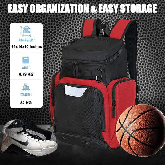 Court Commander Pro — Basketball Backpack With Ball & Shoe Compartments (20–35L)