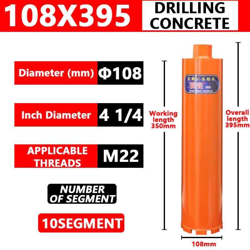 Concrete Killer 395 – Lizard Vigilante Diamond Core Drill Bit for Reinforced Concrete (25–200mm) | Aircon Wall Puncher from Hell