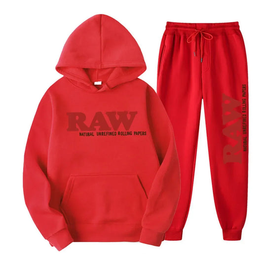 RAW Mode 2024 Street Set — V-Neck Running Hoodie + Sweatpants 2-Piece Power Pack