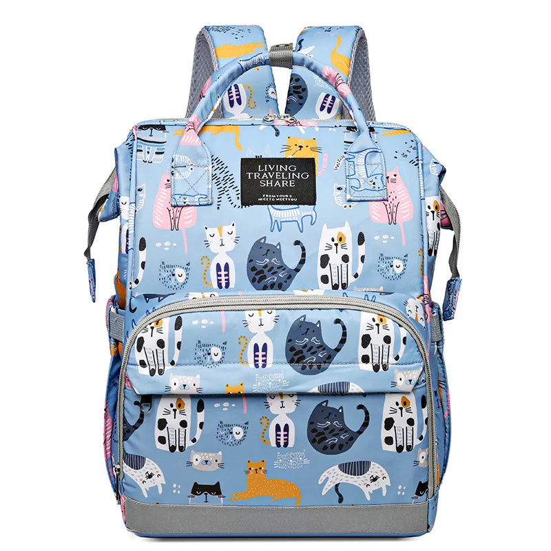 JoyTrail Mommy Backpack — Lightweight Printed Nylon Maternity & Baby Travel Bag with Large Capacity