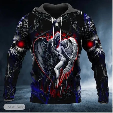 Men's 3D Skull Hoodie Sweatshirt – Skull Head Print Pullover for Autumn Fashion