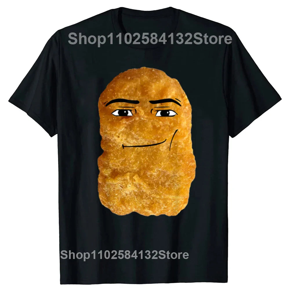 Nugget Lord Tee — Hilarious Chicken Nugget Meme Shirt for Men & Women, Oversized Casual Cotton Vibes with Heavy Metal Attitude