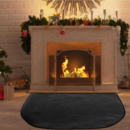 Double-Layer Fireproof Fireplace Mat – Heat-Resistant Fiberglass Floor Protector for Wood Floors & Hearth Safety