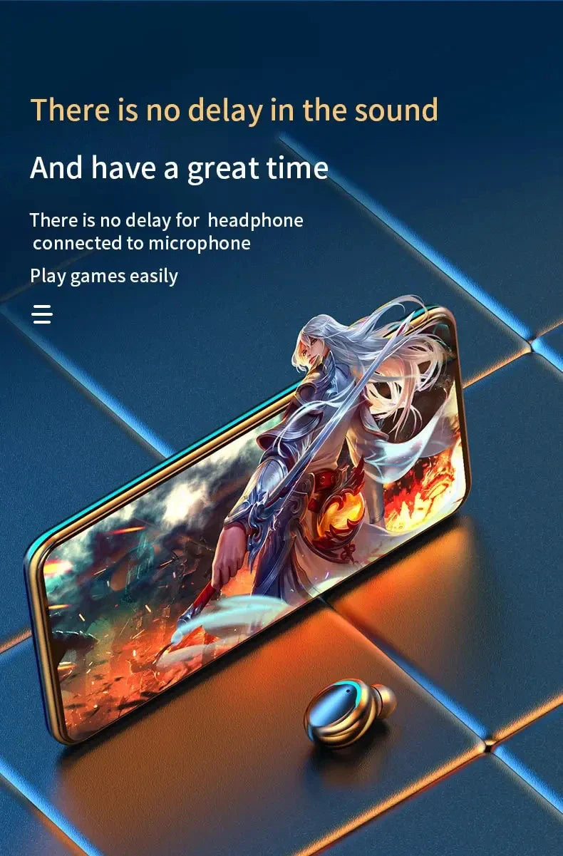 F9 PulsePods – Waterproof HiFi Bass Earbuds with LED Charge Display + Power Bank Case | Bluetooth 5.0, Touch Control, Noise-Canceling