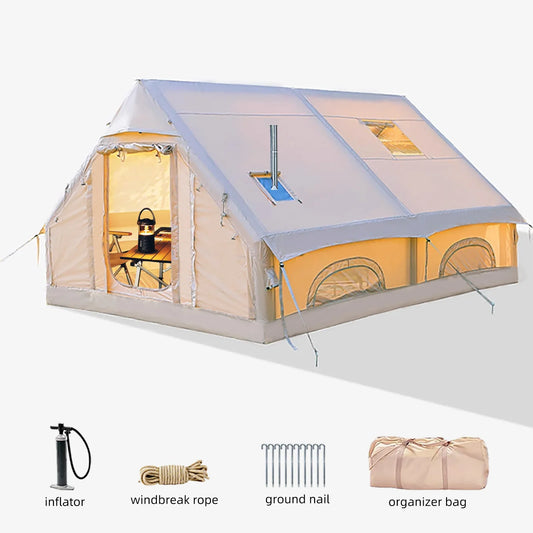 "The HexDome 129" – Battle-Ready Inflatable Fortress Tent for 8-10 Souls | Instant Setup Apocalypse Shelter with Pump