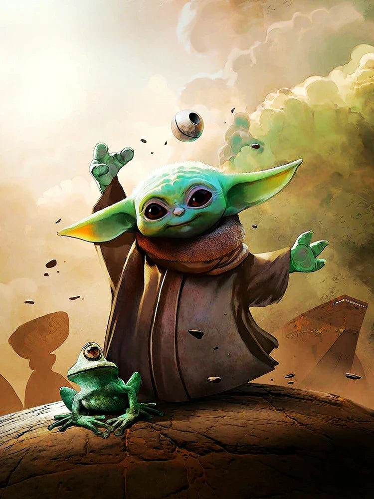 Baby Yoda Star Wars 5D Diamond Painting Cross Stitch Set – Ultimate DIY Sparkle Mosaic Art for Epic Home Decor & Gift