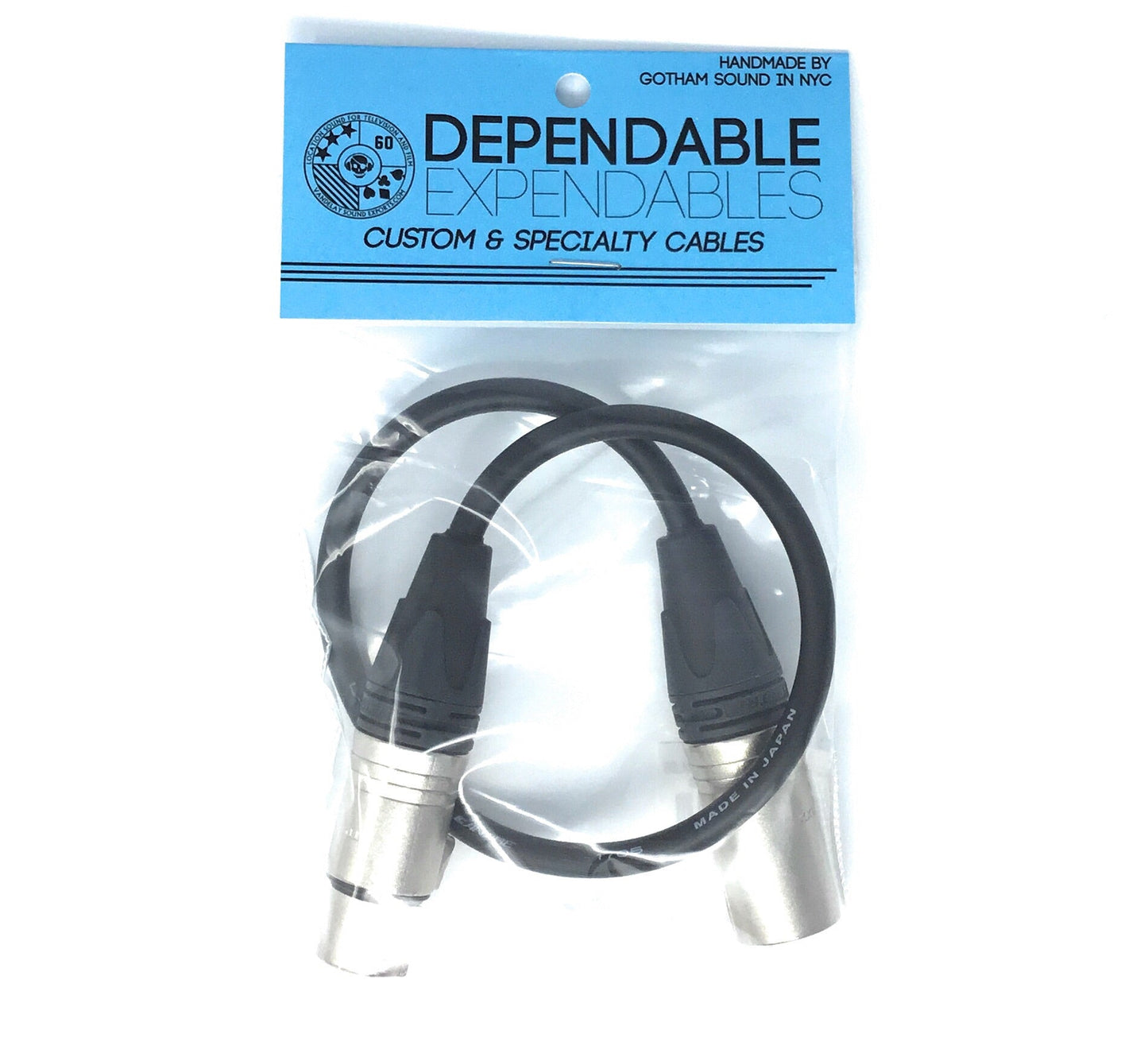 XLRm to XLRf Cable - 12" Length