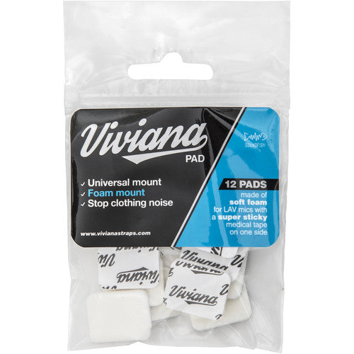 Viviana Pads Soft Foam Mounts for Lavalier Microphones - 12 and 30 Pack (Black, White)
