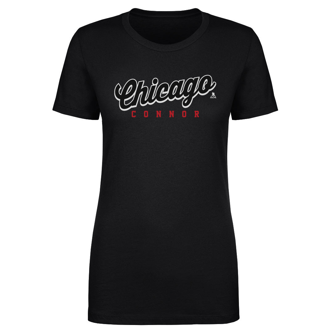 Connor Bedard Chicago Script Connor WHT