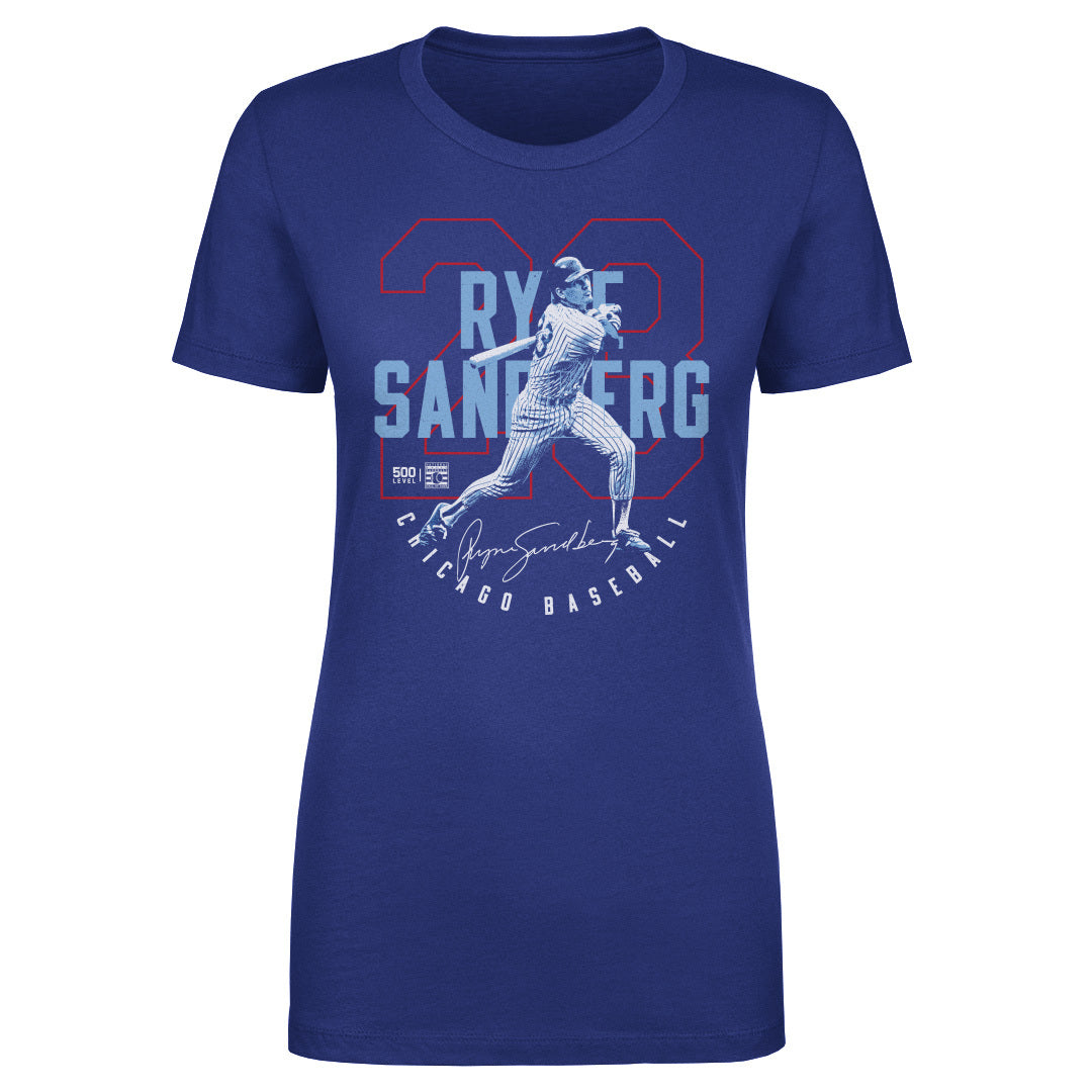 Ryne Sandberg Chicago C Outline WHT