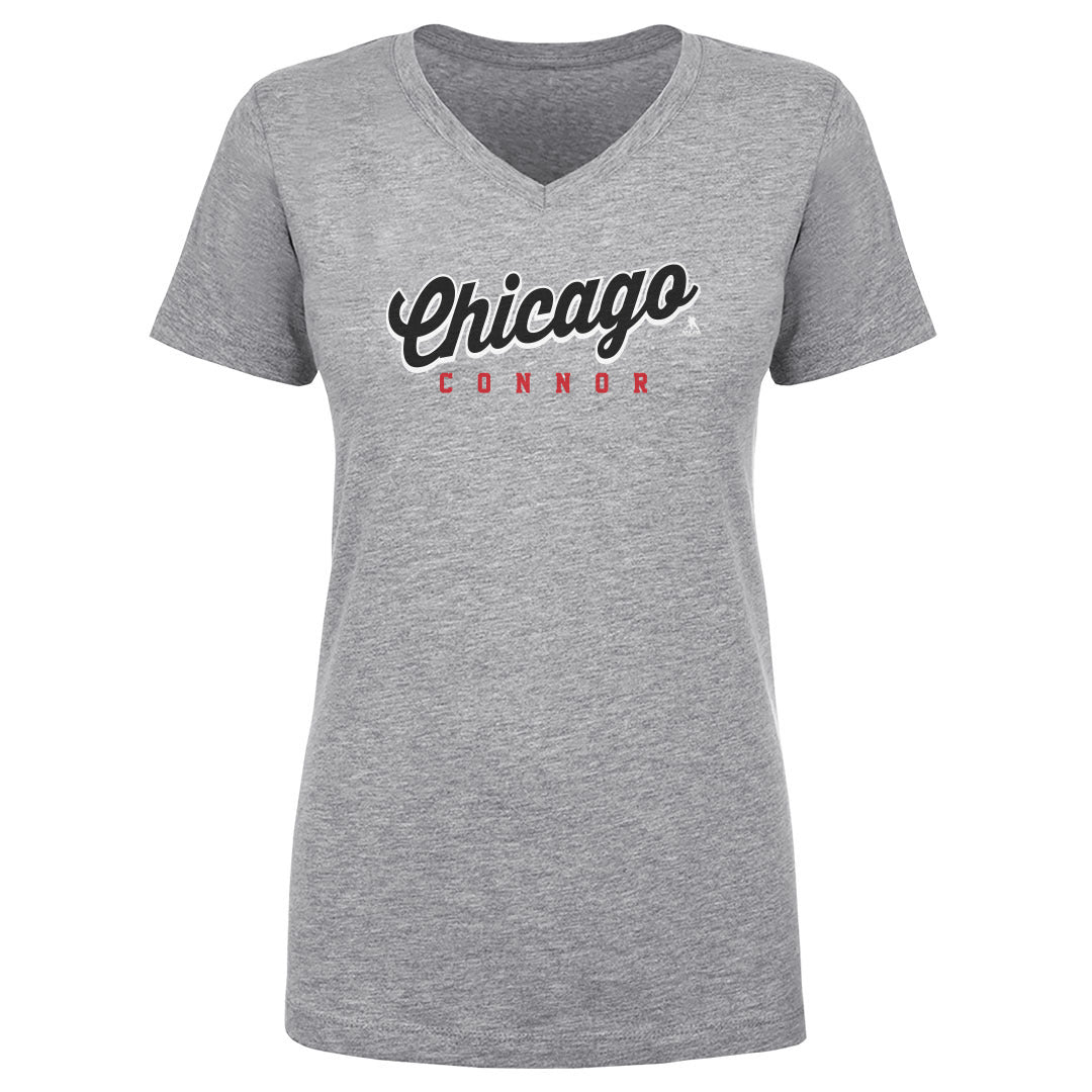 Connor Bedard Chicago Script Connor WHT