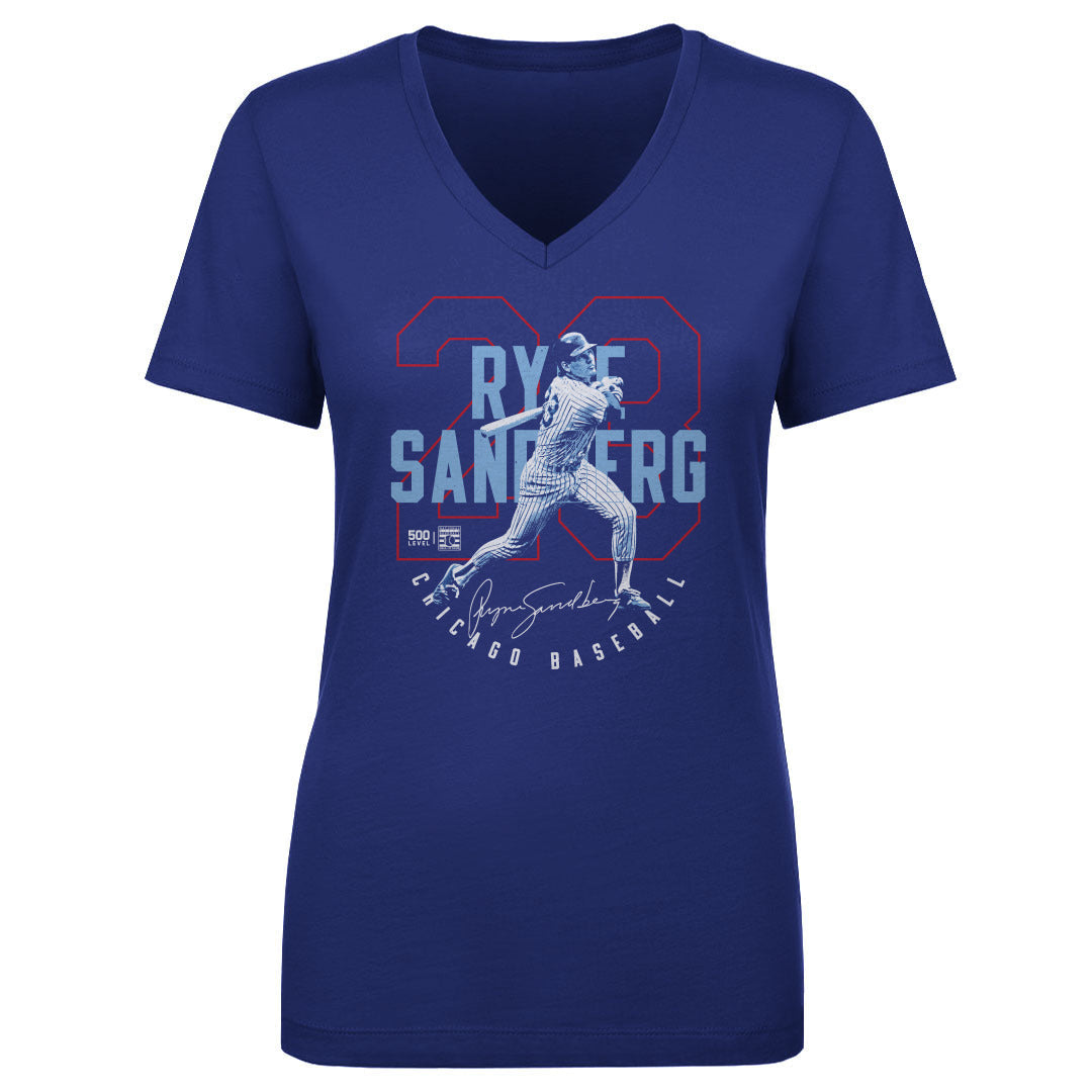 Ryne Sandberg Chicago C Outline WHT
